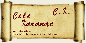 Ćile Karanac vizit kartica